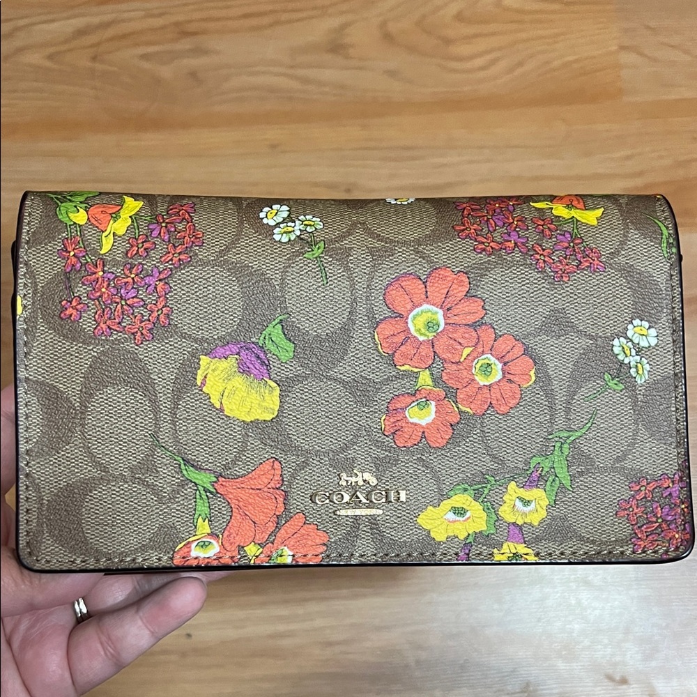 Coach Brown Floral Clutch